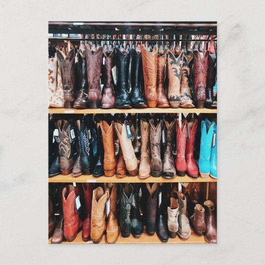 Rustieke Westerne Country Cowboy Boots Fotografie Briefkaart (Voorkant)