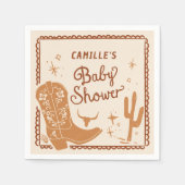 Rustieke Westerne Cowboy Baby shower papieren serv Servet (Voorkant)