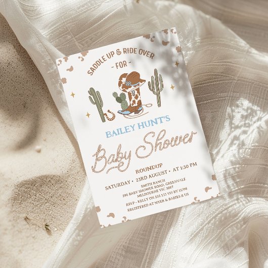 Rustieke Westerne Cowboy Boot Cowboy Baby shower Kaart