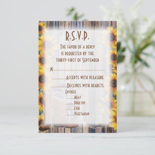 Rustieke westerne cowboy country bruiloft R.S.V.P RSVP Kaartje (Staand voorkant)