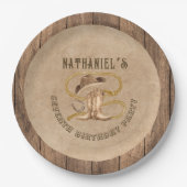 Rustieke westerne cowboy die je nodig hebt papieren bordje (Voorkant)