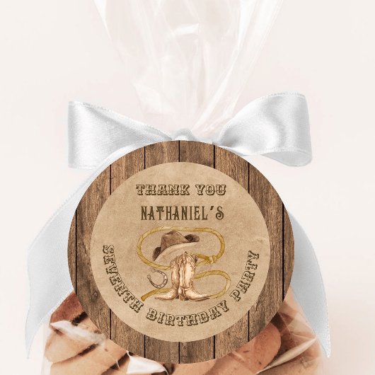 Rustieke westerne cowboy die je nodig hebt ronde sticker