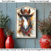 Rustieke Westerne Cowboy Horse Portret DE2 Decoupa Tissuepapier