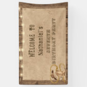 Rustieke westerne cowboy je bent gewild verjaardag spandoek (Verticaal)