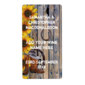 Rustieke westerne cowboy land bloemenwijn etiket (Voorkant)