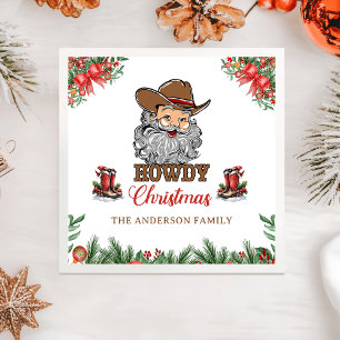 Rustieke Westerne Cowboy Merry Christmas Napkins Servet