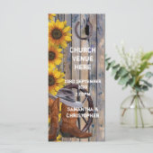 Rustieke westerne cowboy thema kerk bruiloft progr programmakaart (Staand voorkant)