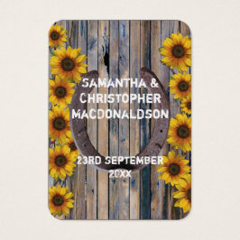 Rustieke westerne cowboygunst dank u label visitekaartjes