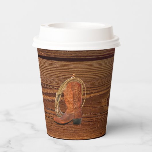 Rustieke Westerne cowboylaars lasso Afstudeerfeest Papieren Bekers (Achterkant)