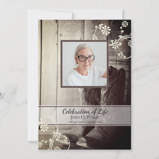 Rustieke Westerne Cowboylaarzen Viering van het Le Kaart (Voorkant)