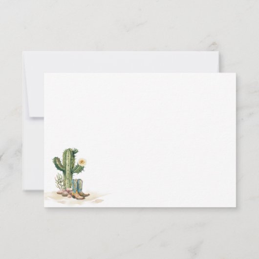 Rustieke Westerne Cowgirl Rustieke Cactus Bedankt (Achterkant)