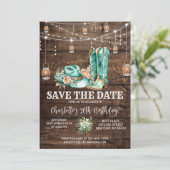 Rustieke Westerne Cowgirl Save the Date Verjaardag Kaart (Staand voorkant)