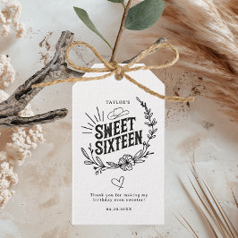 Rustieke Westerne Cowgirl Sweet Sixteen Birthday Cadeaulabel