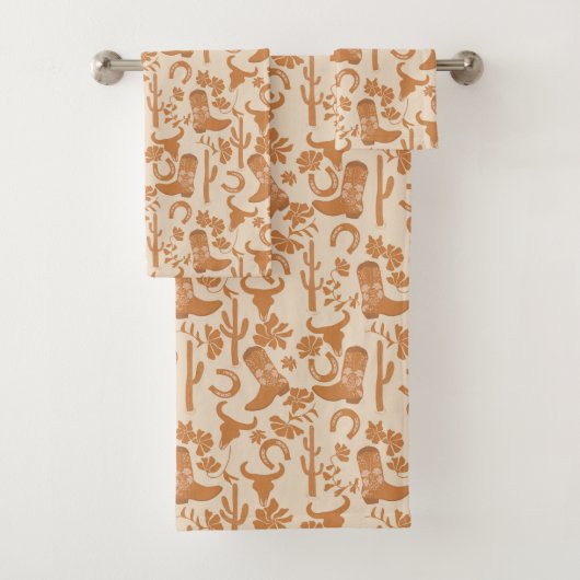 Rustieke Westerne Earth Tone Country Cowboy Boots Bad Handdoek (Insitu)