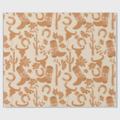 Rustieke Westerne Earth Tone Country Cowboy Boots Cadeaupapier (Vlak)