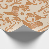 Rustieke Westerne Earth Tone Country Cowboy Boots Cadeaupapier (Hoek)