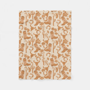 Rustieke Westerne Earth Tone Country Cowboy Boots Fleece Deken