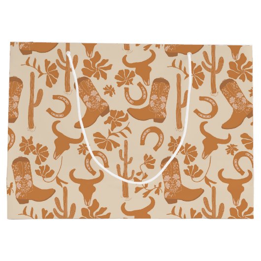 Rustieke Westerne Earth Tone Country Cowboy Boots Groot Cadeauzakje (Achterkant)