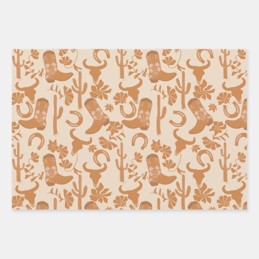 Rustieke Westerne Earth Tone Country Cowboy Boots Inpakpapier Vel (Voorkant)