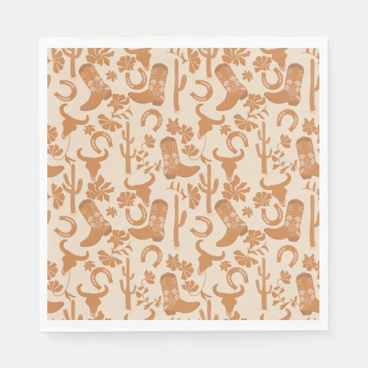 Rustieke Westerne Earth Tone Country Cowboy Boots Servet (Voorkant)