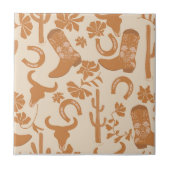 Rustieke Westerne Earth Tone Country Cowboy Boots Tegeltje (Voorkant)