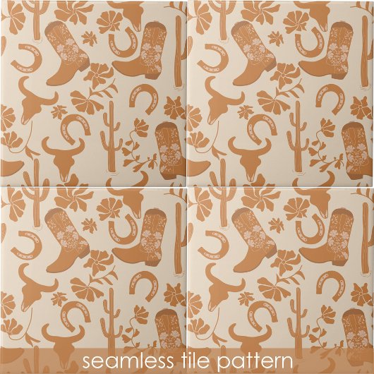 Rustieke Westerne Earth Tone Country Cowboy Boots Tegeltje