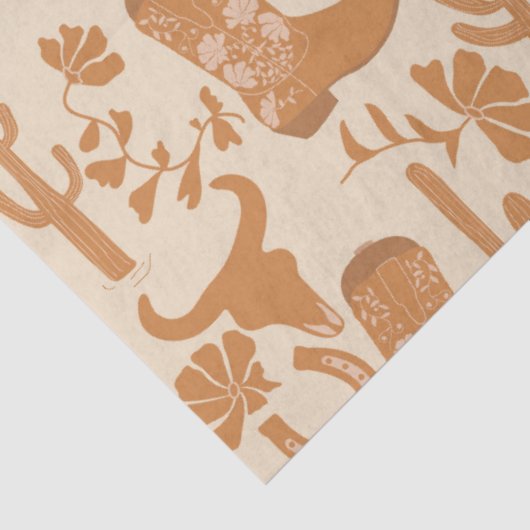 Rustieke Westerne Earth Tone Country Cowboy Boots Tissuepapier (Detail)