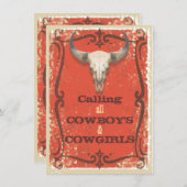 Rustieke Westerne feestuitnodiging Kaart (Voorkant / Achterkant)