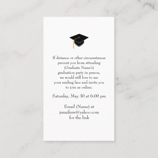 Rustieke Westerne Graduation party Woon kaart Visitekaartje (Achterkant)