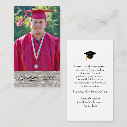 Rustieke Westerne Graduation party Woon kaart Visitekaartje (Voorkant / Achterkant)