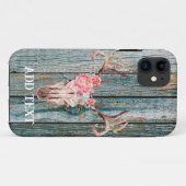 Rustieke Westerne houten hertenschedel Case-Mate iPhone Case (Achterkant (horizontaal))
