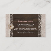 Rustieke Westerne Houten Kant & Burlap Visitekaart Visitekaartje (Achterkant)