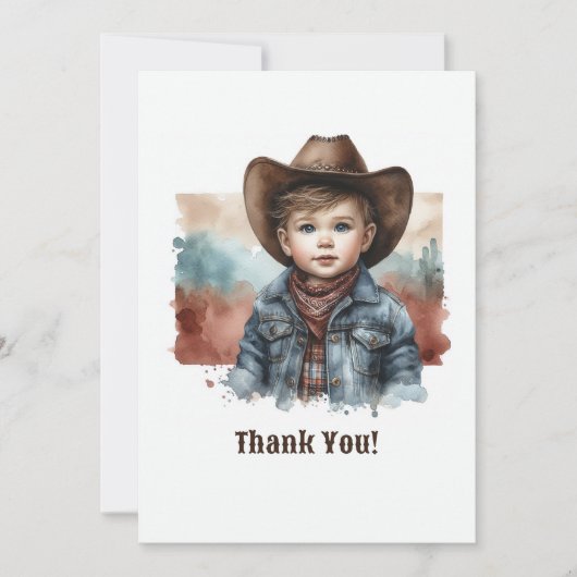 Rustieke Westerne Howdy, partner! cowboyverjaardag Bedankkaart (Voorkant)