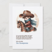 Rustieke Westerne Howdy, partner! cowboyverjaardag Bedankkaart (Achterkant)