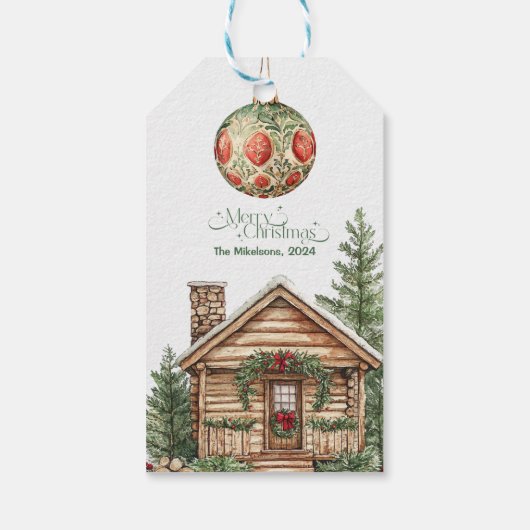 Rustieke Westerne kerst Cadeaulabel (Achterkant)