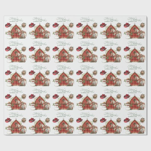 Rustieke Westerne kerst Cadeaupapier (Vlak)