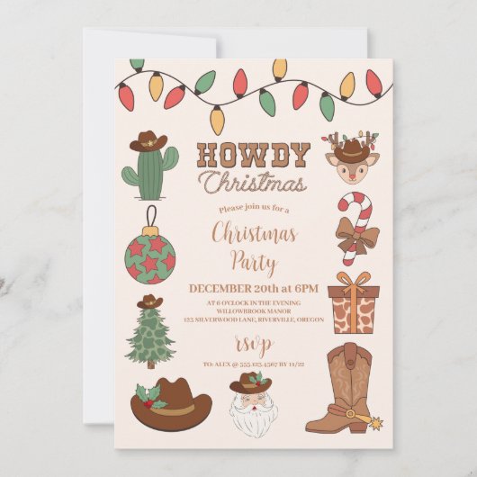 Rustieke Westerne kerst Kaart (Voorkant)