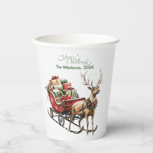 Rustieke Westerne kerst Papieren Bekers (Voorkant)