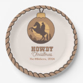 Rustieke Westerne kerst Papieren Bordje (Voorkant)