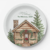 Rustieke Westerne kerst Papieren Bordje (Voorkant)