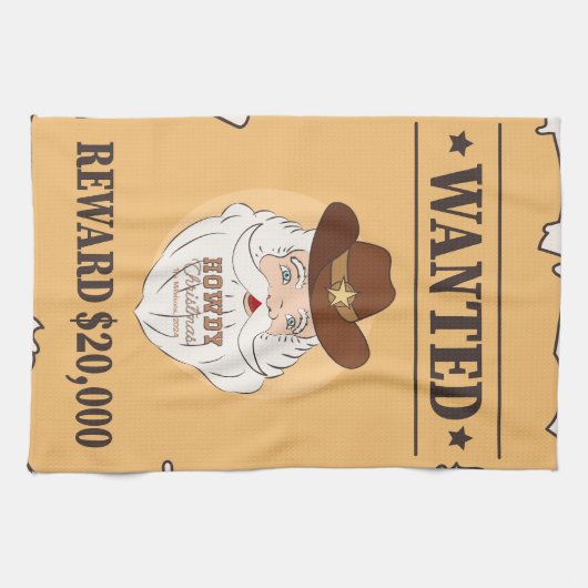 Rustieke Westerne kerst Theedoek (Horizontaal)