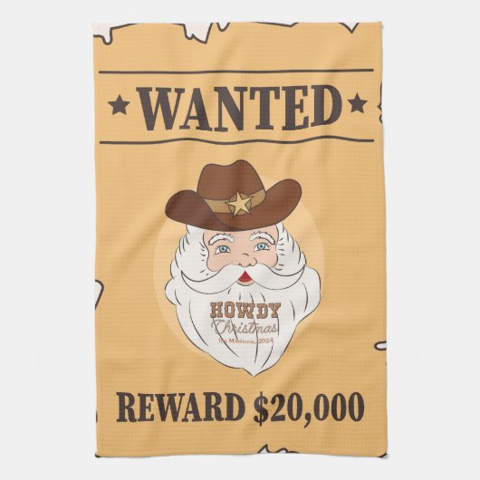 Rustieke Westerne kerst Theedoek (Verticaal)