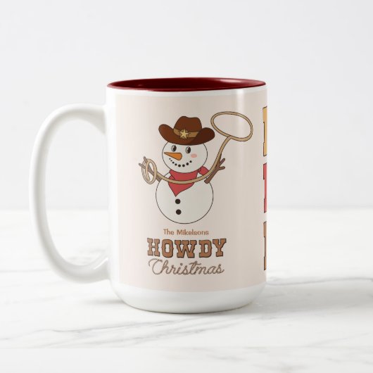 Rustieke Westerne kerst Tweekleurige Koffiemok (Links)