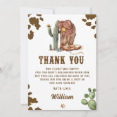 Rustieke Westerne kleine cowboy Baby shower dank u Bedankkaart (Voorkant)