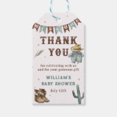 Rustieke Westerne kleine cowboy Baby shower dank u Cadeaulabel (Voorkant)