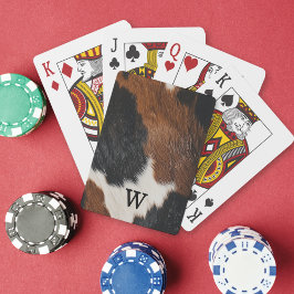 Rustieke Westerne Koe Patroon met Monogram Pokerkaarten