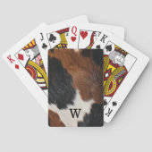 Rustieke Westerne Koe Patroon met Monogram Pokerkaarten (Achterkant)