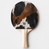 Rustieke Westerne Koe Patroon met Monogram Tafeltennisbatje (Voorkant)