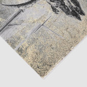 Rustieke Westerne Koe schedel zwart textuur Decoup Tissuepapier (Detail)