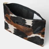 Rustieke Westerne Koeienhuid Patroon met Jouw naam Etui (Open)